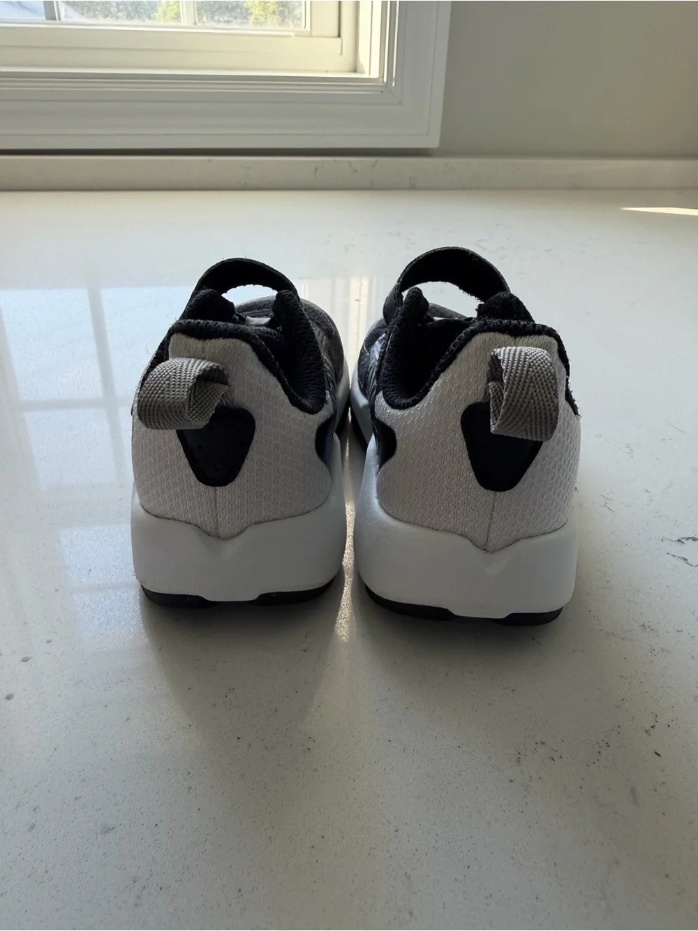 New Balance Black and White Kids Velcro Sneakers